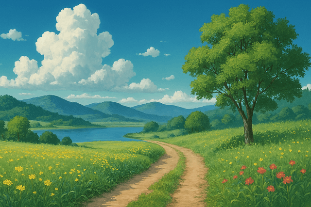 Desert road with mountains